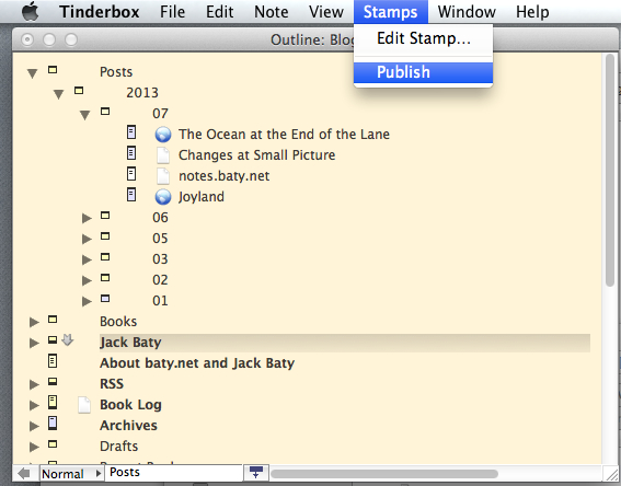 Using the Publish stamp